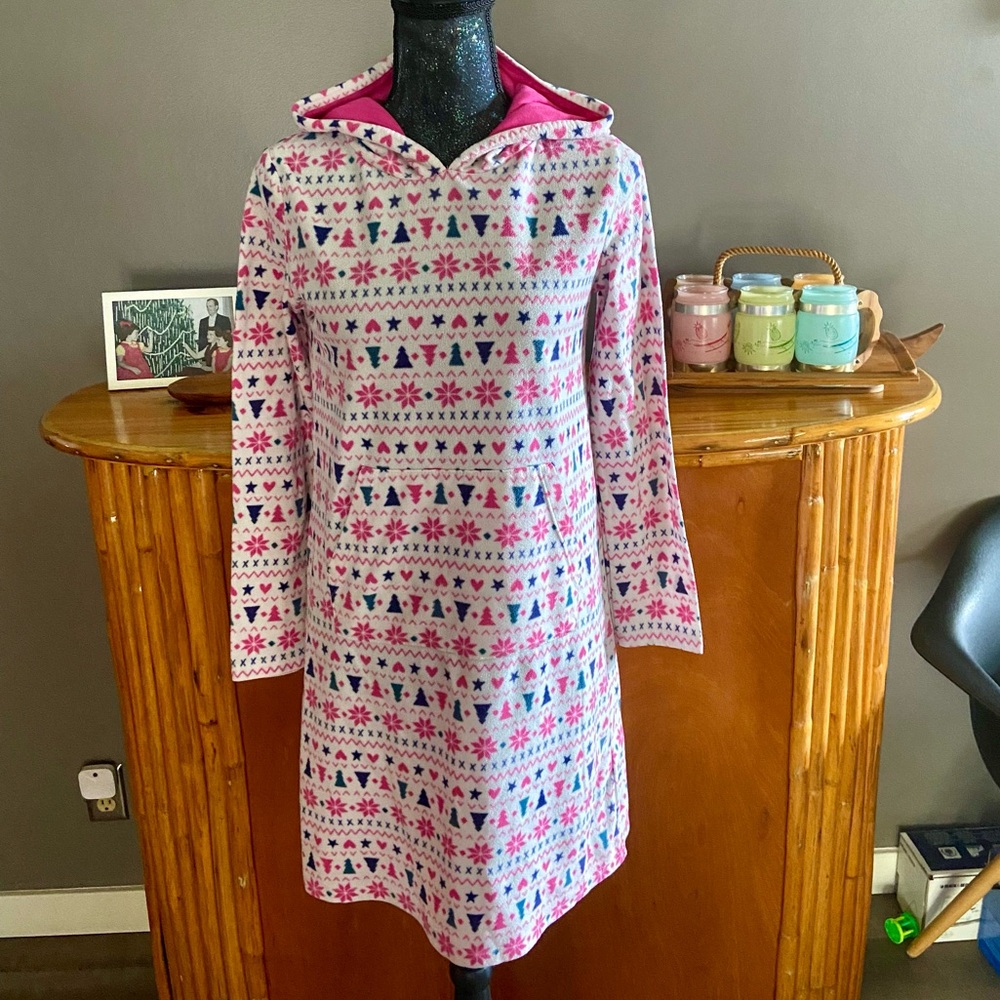 Cat & Jack Christmas Hoodie Fleece Nightgown - Picture 3 of 12